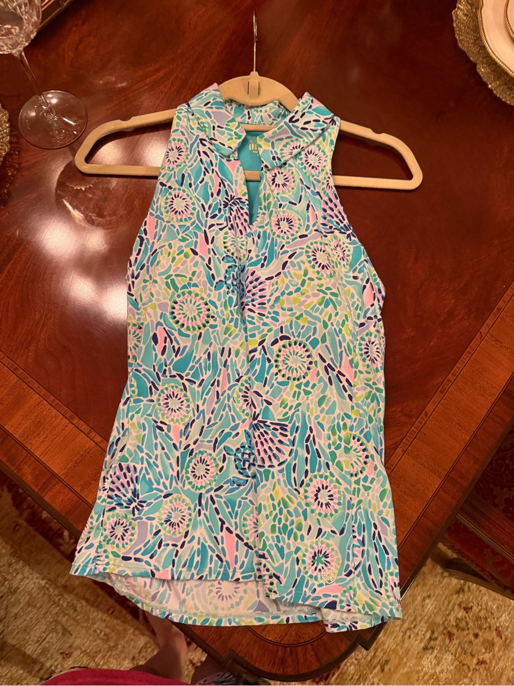 Lilly Pulitzer Lakelyn Built in Bra Top 'Open Water' size Small